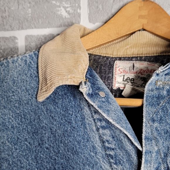 Storm Rider by Lee Vintage Denim Jean Jacket Blanket Lined Coat Men's Size L - Picture 10 of 16